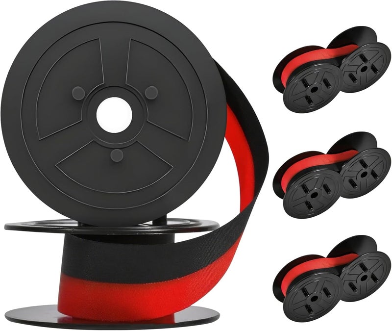GRORDRUP 4Pack Sharp EL-1197PIII Calculator Ribbon，Canon MP11DX Calculator Ink Ribbon Red/Black，, Compatible Sharp EL-2196BL, Casio DR-210R, Suitable for Most Models, Easy to Install, Large Capacity - Image 1
